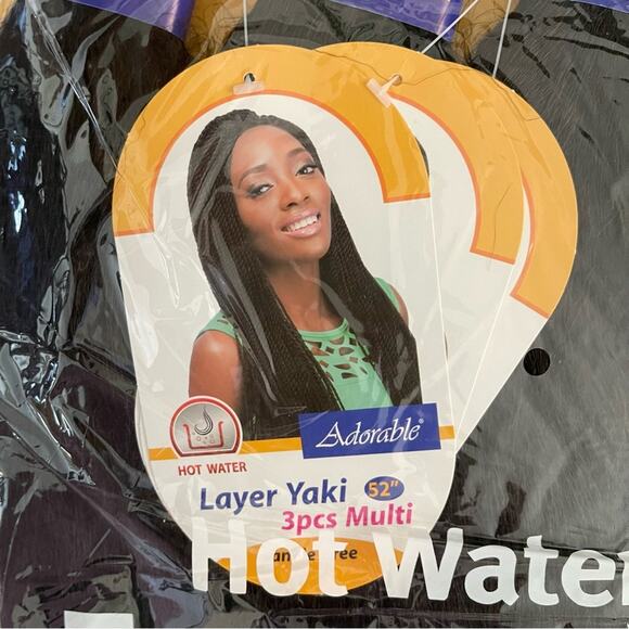 Adorable Pre-Stretched Layer Yaki 52” 3pcs Multi-Pack Hair Braiding Color #2 - Picture 4 of 4